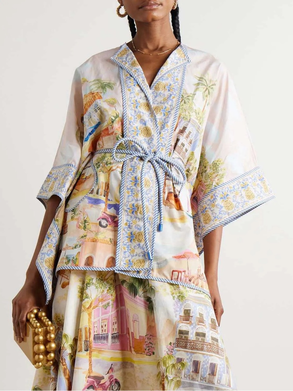 Farm Rio | NWT! Aracati belted printed Italian summer kimono